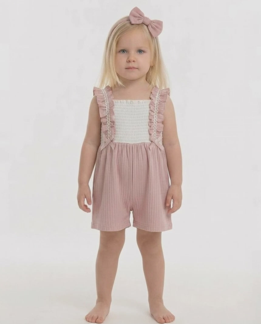 Tongs baby pink frill playsuit