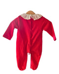 Red baby romper with feet