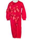 Girls red ribbon leisure suit by Neon Kids