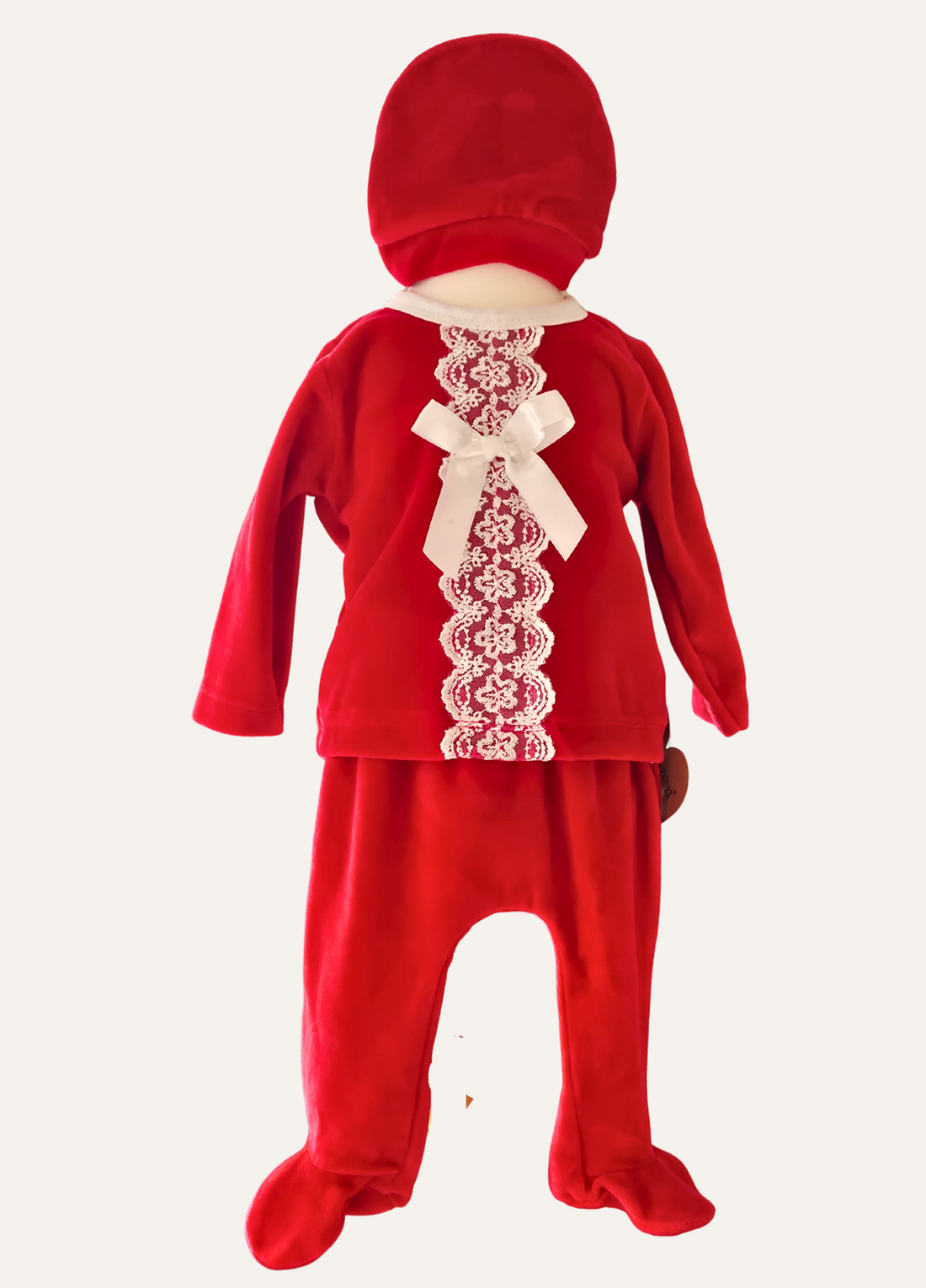 Baby Girls Red Velour Spanish Style Outfit with Hat