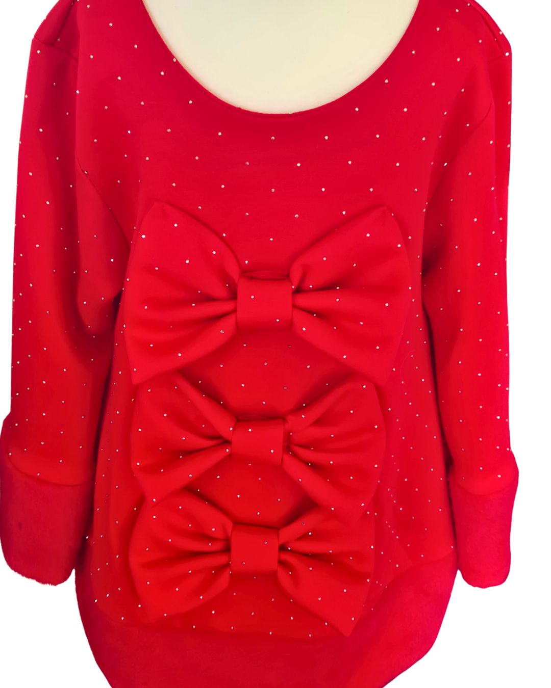 Red girls' occasion dress with statement bow detailing