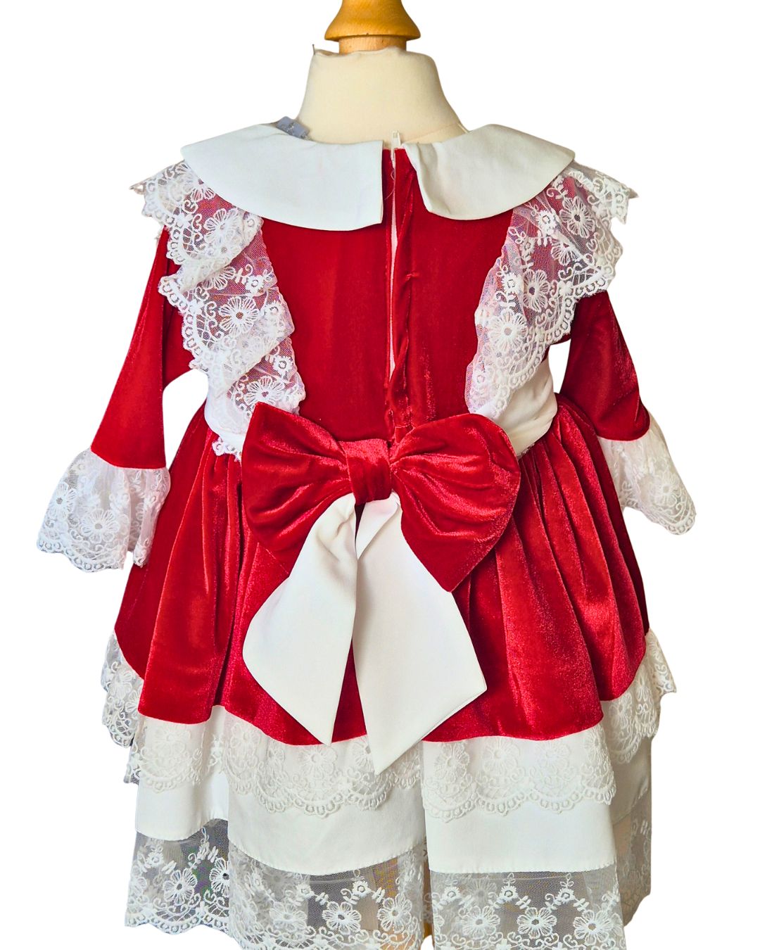 Girls Christmas party dress with velvet bow
