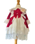 Girls festive velvet dress with Peter Pan collar