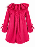 Ruby red velvet Christmas dress for girls aged 2 to 8 years