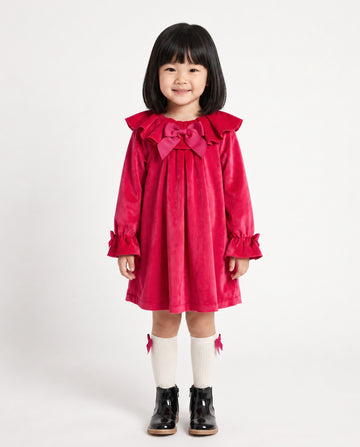 Giorgio Bambini girls’ ruby red velvet Christmas dress