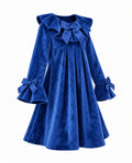 Girls’ blue velvet A-line dress by Giorgio Bambini