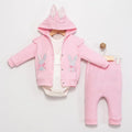 Girls pink sequin bunny outfit with hoodie and trousers