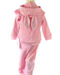 Baby girls pink 3 piece outfit with bunny ears