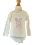 Pink baby girls sequin bunny set with ivory bodysuit