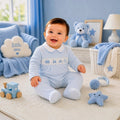 Baby boys cars and lorry embroidered sleepsuit