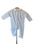 Boys velour sleepsuit with embroidered dinosaurs and stars