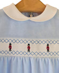 Traditional baby boy sleepsuit with red uniform soldiers