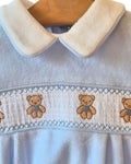 Boys sleepsuit with four embroidered teddy bears