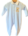 Baby blue velour all in one