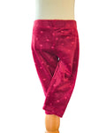 Girls burgundy velour heart trousers and teddy bear top