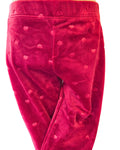 Girls teddy bear outfit with embossed heart velour trousers