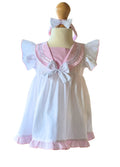 traditional baby girl pink and white dress set